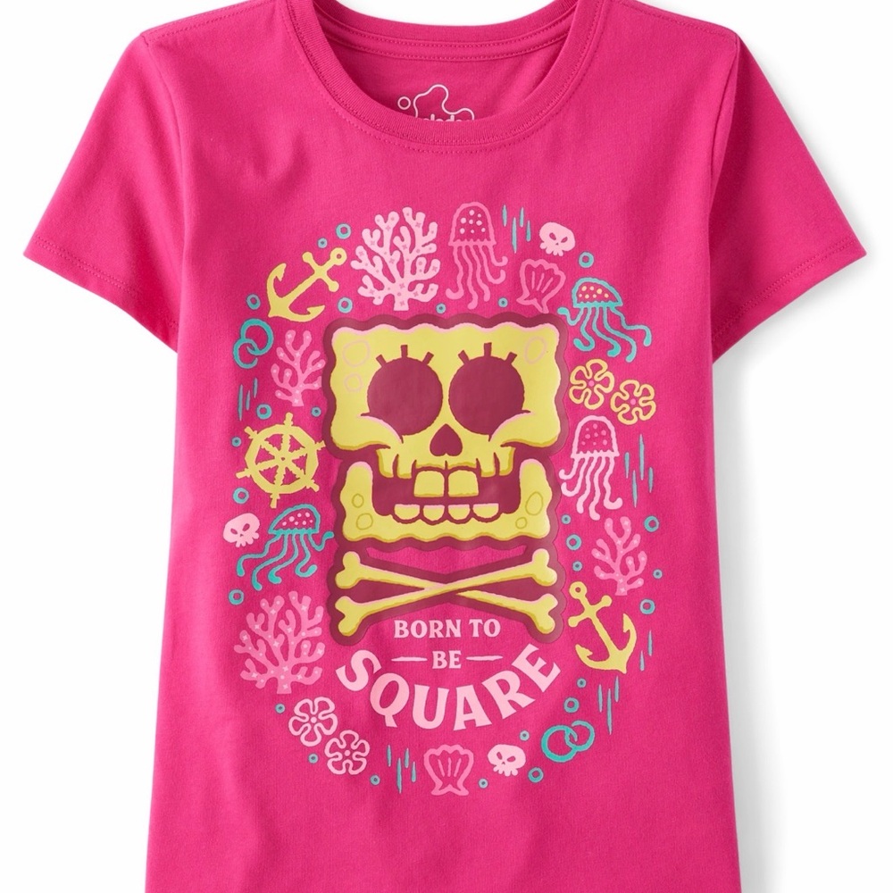 Girls SpongeBob SquarePants Skull and Crossbones Graphic Tee